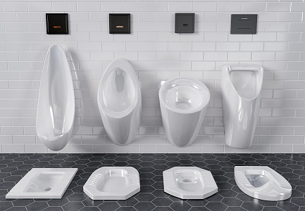 Modern squatting pan urinal squatting pan 3d model