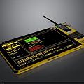 Electronic Handheld Device With Yellow Casing Screen Display Real Time Data And Antenna