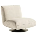 Stylish Modern Light Brown Plaid Upholstered Single Chair With Round Base