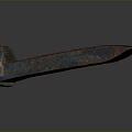 Ancient Rusted Metal Tool Artifact Isolated on Dark Background With Shadow 3d model