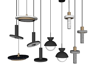 Modern chandelier creative small chandelier 3d model