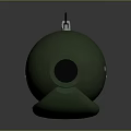 Green Military Weapon Missile With Surface Structural Details And Component Design