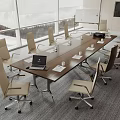 Modern conference table and chair combination 3d model
