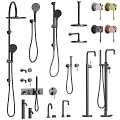 Modern Black Water Faucets Collection With Shower Basin And Bathroom Fixture Designs