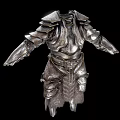Ancient Metallic Armor With Layered Plates And Ornate Belt Accents