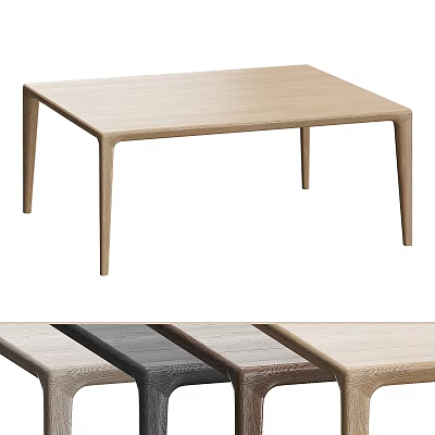 Simple Modern Wooden Dining Table With Sleek Design And Multiple Color Options 3d model