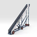 Blue Heavy Duty Mobile Commercial Equipment Staircase With Wheels For Industrial Use