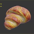 Freshly Baked Croissant With Golden Brown Flaky Layers And Shiny Surface On Dark Background