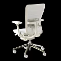 Ergonomic Modern Office Chair With Mesh Back White Fabric Seat And Adjustable Armrests