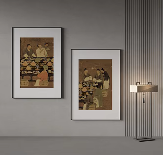 New Chinese Decorative Painting 3d model