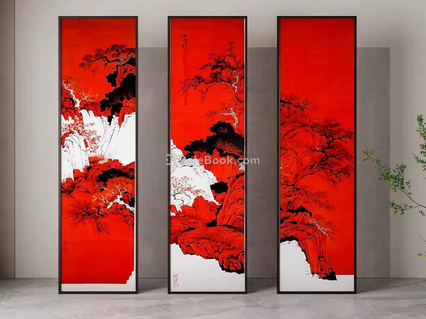 New Chinese Partition Screen 3d model
