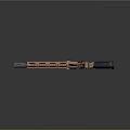 Modern Tactical Rifle With Orange Black Handguard And Tactical Scope Grip