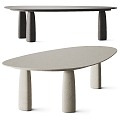 Modern dining table stone dining table 3d model