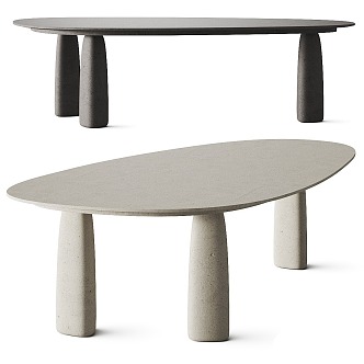 Modern dining table stone dining table 3d model