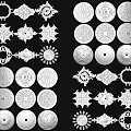 Ornate Carved Decorative Patterns Showcasing Diverse Circular Star And Floral Design Elements