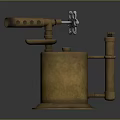 Vintage Brass Laboratory Heating Device With Cylindrical Body Stable Base Top Knob And Side Nozzle