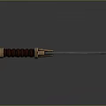 3D Rendered Sword With Blue Blade Brown Wrapped Hilt And Golden Metal Accents