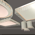 Modern Ceiling Lights with Round Square and Cylindrical Shapes Metal Frame LED Strips