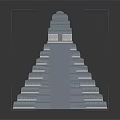 Ancient Stepped Pyramid Structure With Layered Stone Platforms And Top Entrance
