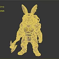 Armored Rabbit Character In Tactical Outfit With Mechanical Armor Goggles And Weapon