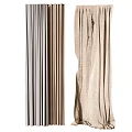 Striped Gray Brown And Solid Beige Linen Curtains For Home Decor