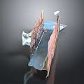 Unique 3D Artistic Model Featuring Street Scene Colorful Buildings And White Decorative Parts