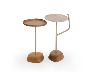 Solid Wood Sofa Side Table Creative Coffee Table Black Walnut Round Corner Table Small Apartment Modern Simple Round Table 3d model