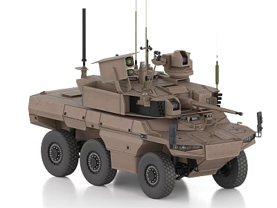Jaguar infantry fighting vehicle equipped with driving detection tank light tank 3d model