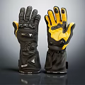 Black And Yellow IVER Motorcycle Gloves With Protective Design And Leather Material