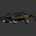 Futuristic Sci Fi Weapon Design With Black Yellow Accents And Blue Glowing Lights