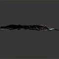 Highly Detailed 3D Island Map With Coastline Buildings And Green Vegetation
