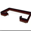 3D Scene Component With Red Brick U Shaped Architectural Frame And Black Top Design