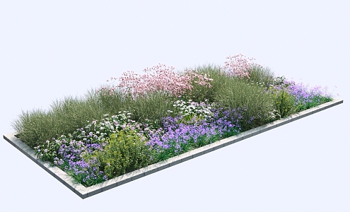 Modern flower bed flower bed flower pool flower box bush flower mirror 3d model