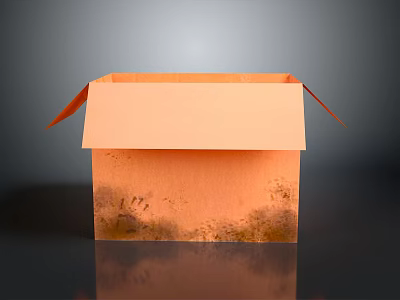 Orange Household Storage Carton With Practical Design For Daily Organizing 3d model