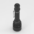Black Tactical Flashlight With LED Head Lanyard And Non slip Grip Design