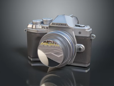 Vintage Style Silver FL DOLCESE Laptop Featuring Retro Design And Integrated Camera Lens 3d model