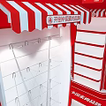 Red Display Pillars for Weilong Latiao with Multi layer Shelves and Floor Mats 3d model