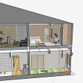 Modern Two Story White House Exterior With Trees Plants And Windows Design