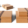 Decorative Ornament Set For Home Decor With Brown Boxes Leather Straps And Metal Buckles