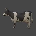 3D Black And White Cow Game Character With Realistic Design Features 3d model
