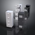 Modern Filing Cabinets With Multiple Drawers And Door Storage In White And Black
