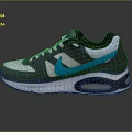 Gray White Blue Athletic Sneakers With Swoosh Logo And Air Cushion Sole