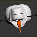 Cheerful Cartoon Snowman Character With White Body Black Buttons And Open Arms