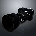 Canon DSLR Camera With Large Professional Lens And Black Body