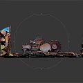 Rusted Old Machinery Parts Scattered On Ground With Various Metal Components