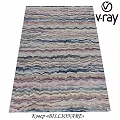 Square Area Rug With Wavy Striped Multicolor Design For Modern Interior Spaces