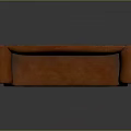 Orange Leather Sofa With Rolled Arms And Wooden Legs Classic Design