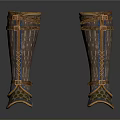 Medieval Fantasy Leather Combat Boots With Decorative Straps And Protective Armor