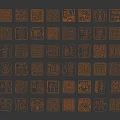Artistic Traditional Red Chinese Seals With Intricate Calligraphy On Black Background