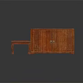 Ornate Traditional Redwood Furniture Set With Carved Cabinet And Small Table